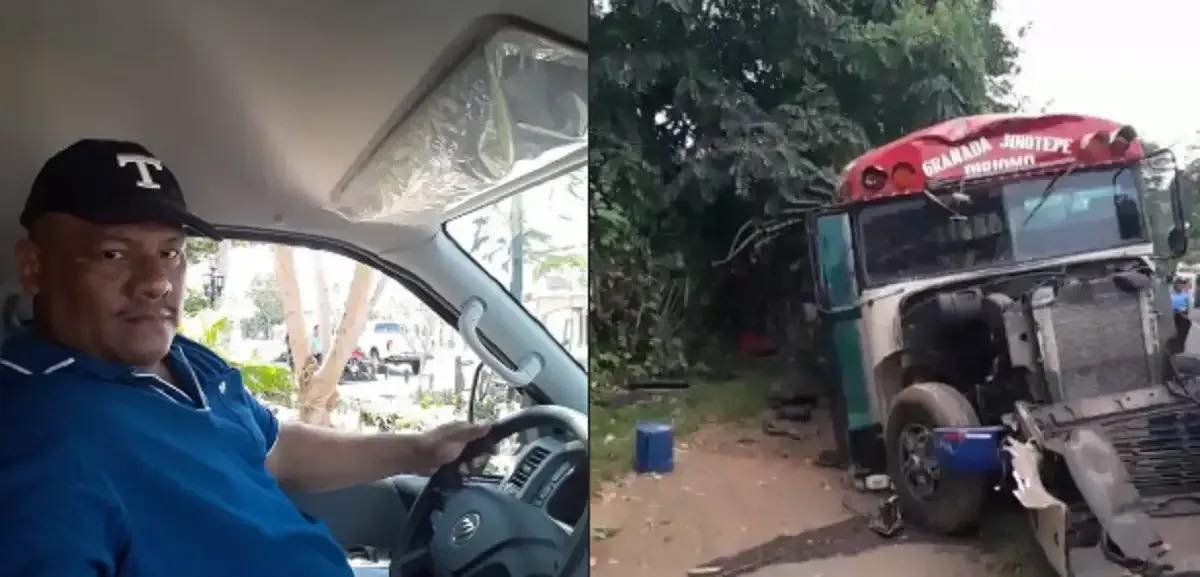 El chofer de este bus causó un accidente que dejó dos muertos y tres heridos graves