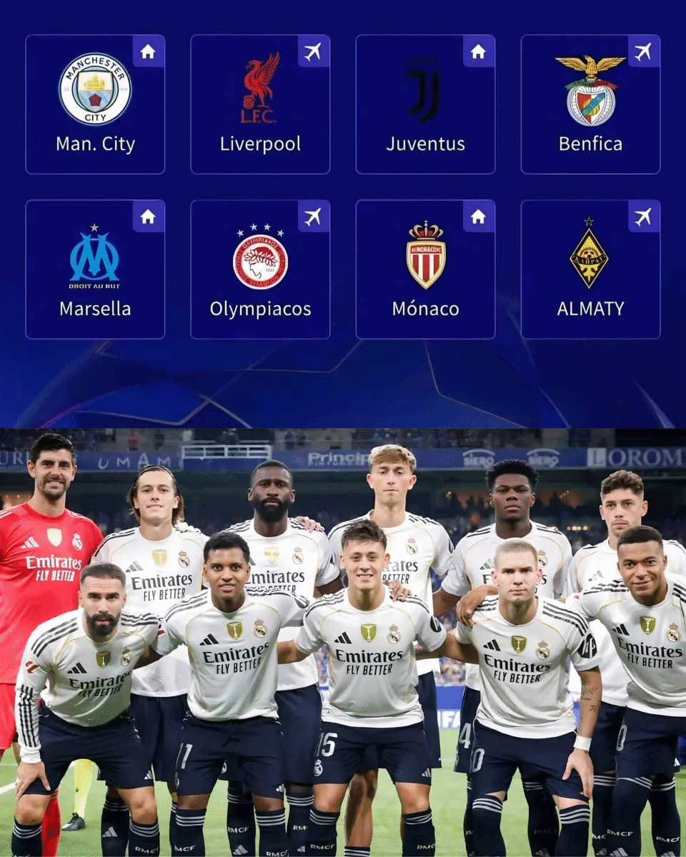 El Real Madrid ya conoce a sus rivales en la fase inicial de la Champions League 2025/26