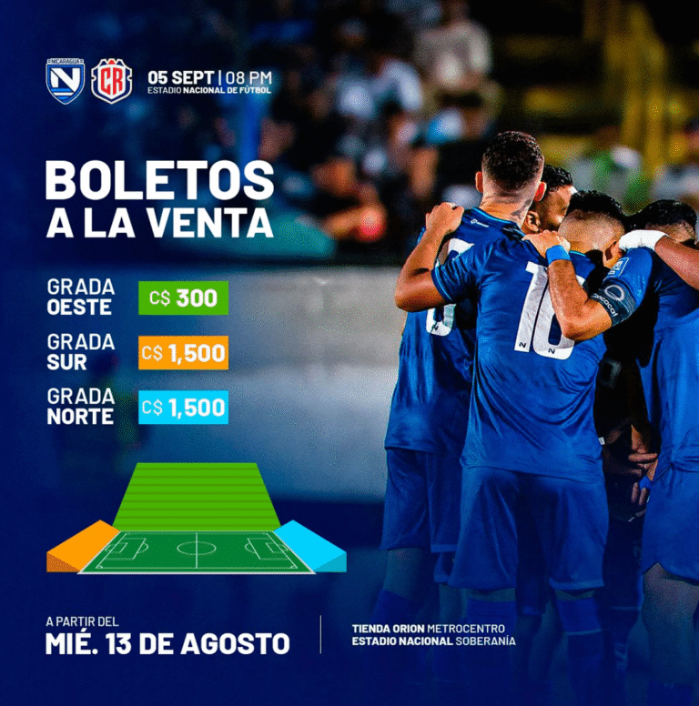 ¡Boletos agotados! Nicaragua vs Costa Rica al completo