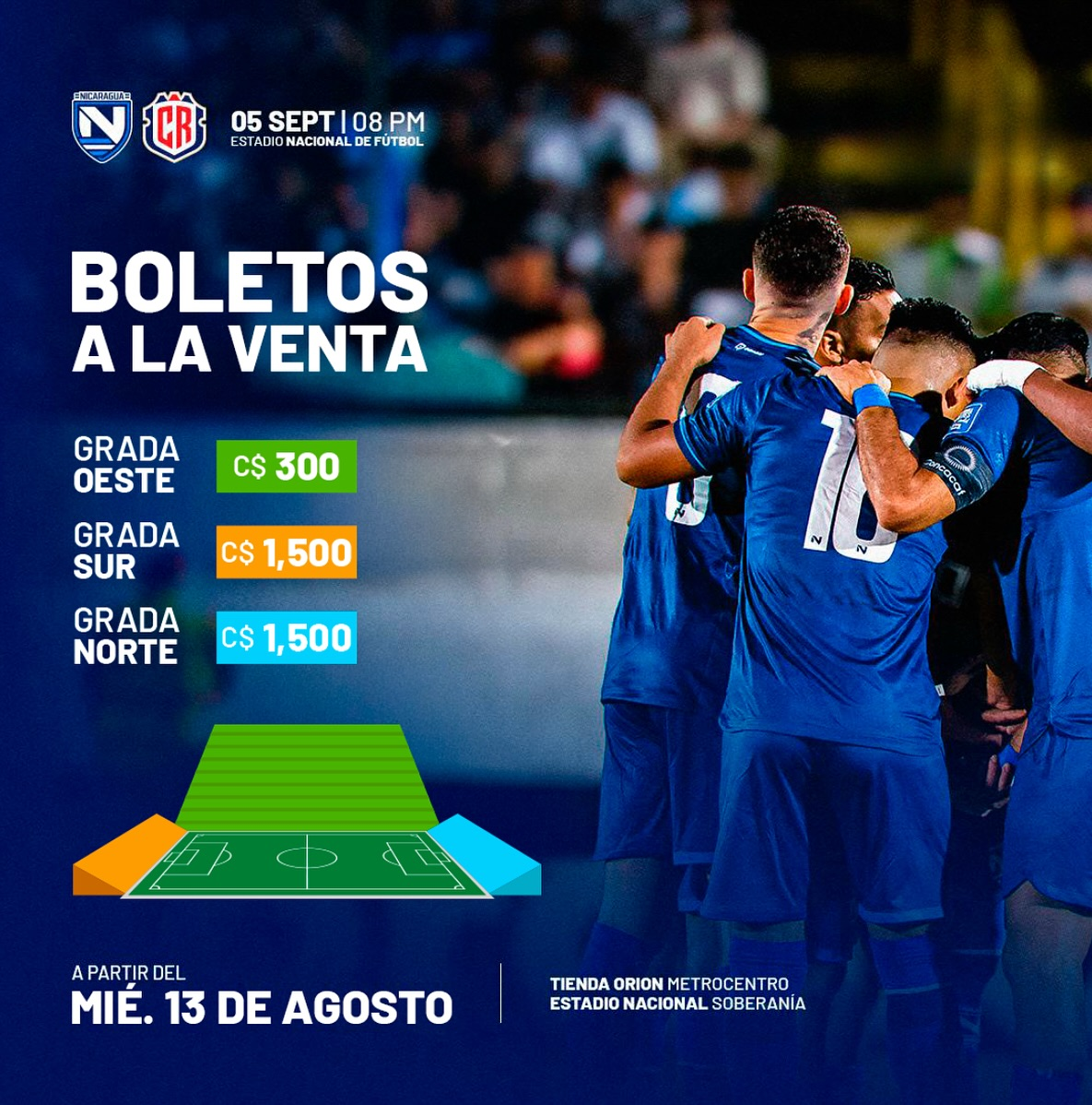 ¡Boletos agotados! Nicaragua vs Costa Rica al completo
