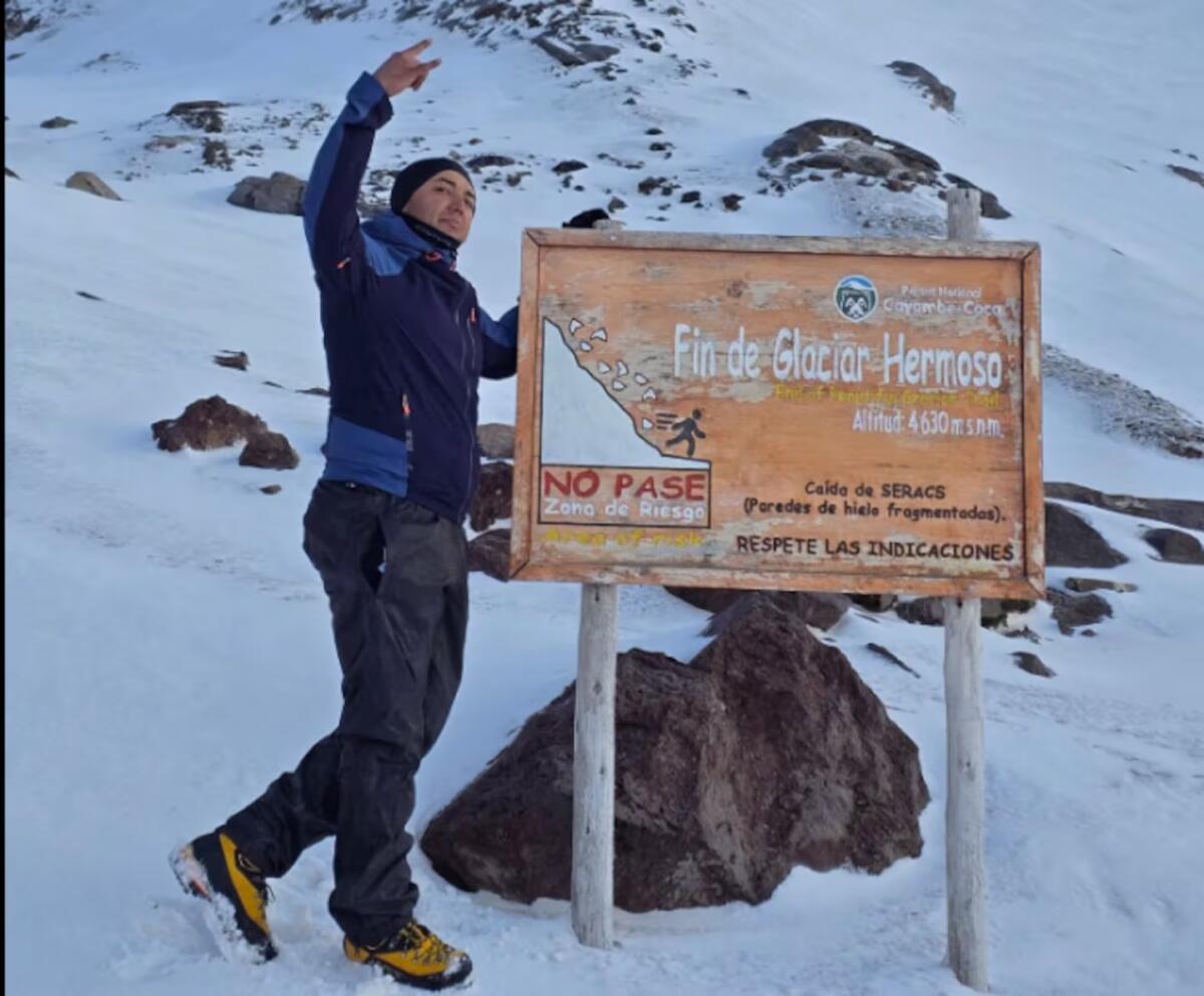 Trágica muerte de Roger Alfaro en el nevado Cayambe