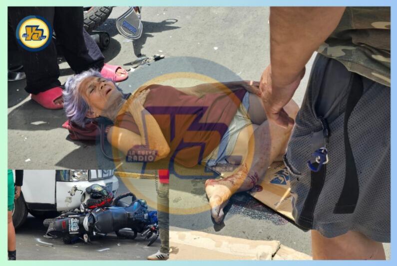 Trágico accidente de moto: abuelita con fracturas graves