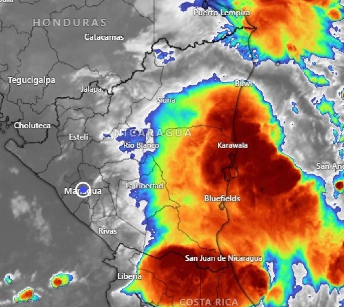 Nicaragua siente el paso de la onda tropical N°24 con lluvias dispersas y calor intenso