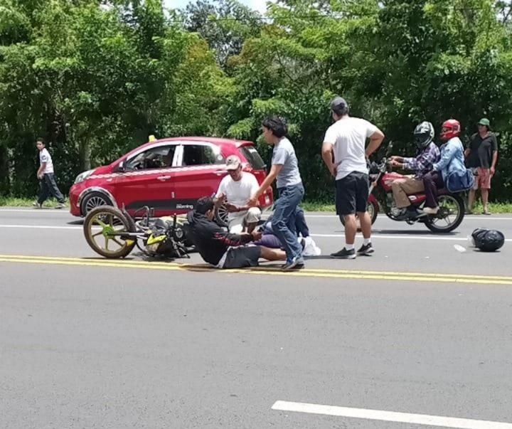 Accidente de moto en Carazo: dos heridos