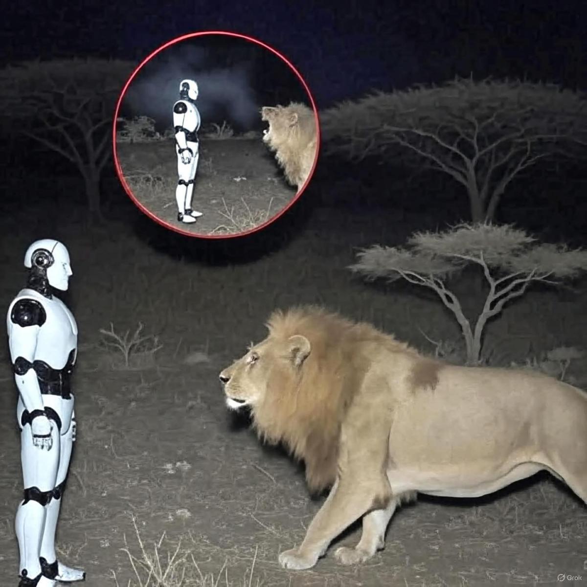Robot en África frente a un león: IA al límite