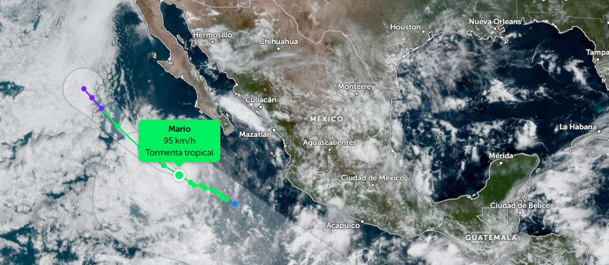 Baja California en vigilancia: tormenta tropical Mario podría generar lluvias intensas