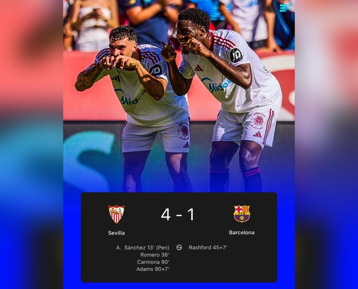 Sevilla golea 4-1 al Barcelona y el Real Madrid lidera