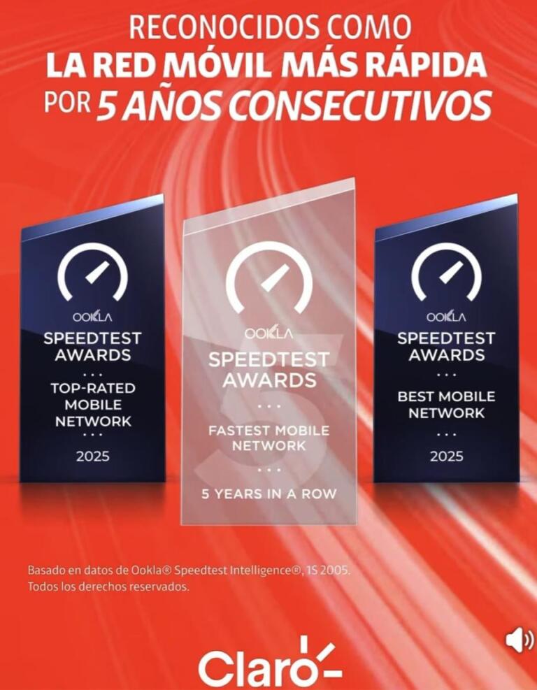 Claro Nicaragua es reconocida como la mejor red móvil del país, según Ookla, destacando en velocidad, estabilidad y cobertura