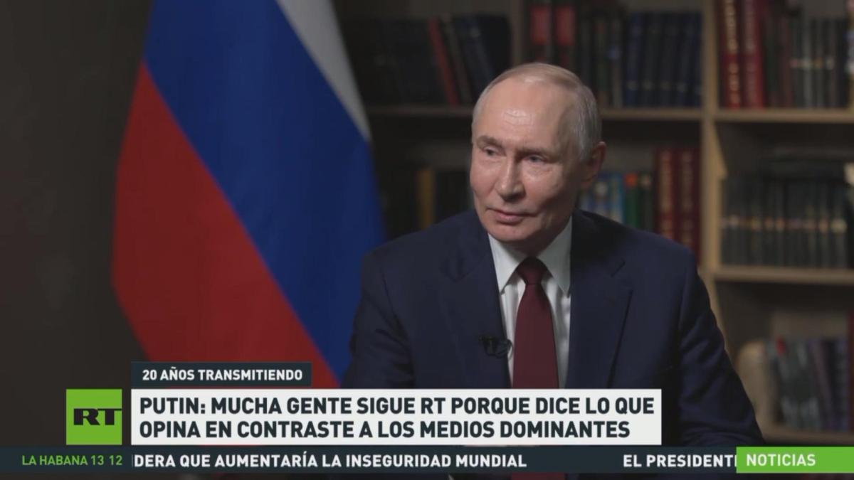 El presidente ruso Vladimir Putin felicita oficialmente a RT por su 20º aniversario y destaca su compromiso con la defensa de la verdad