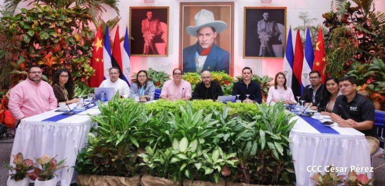 Coordinadores y directores de medios sandinistas sostienen encuentro virtual con Grupo de Medios de China-CGTN