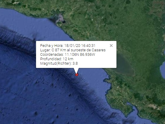 Sismo de magnitud 3.8 al suroeste de Casares sin daños