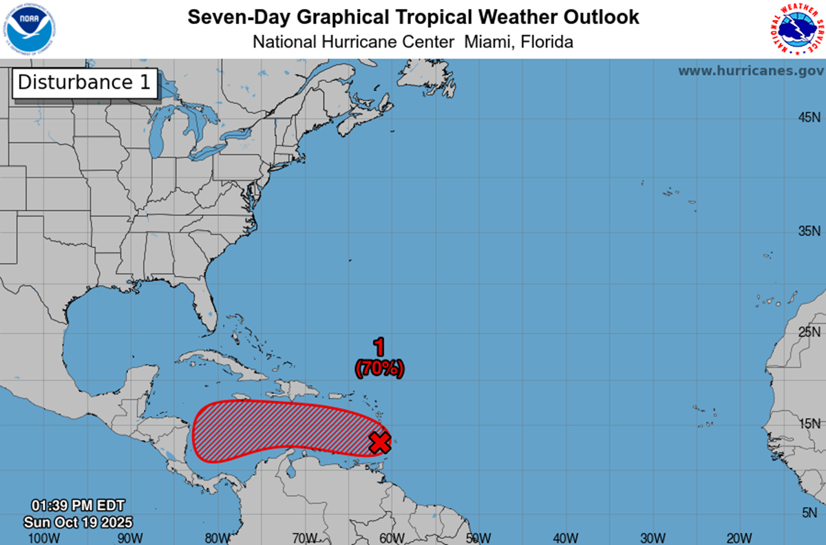 Onda tropical AL98 tiene alta probabilidad de convertirse en ciclón que amenaza la costa caribeña de Nicaragua