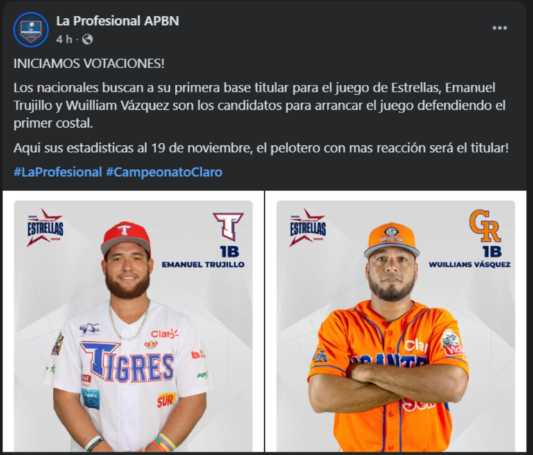 La Profesional inicia votaciones para elegir peloteros que van al Juego de las Estrellas