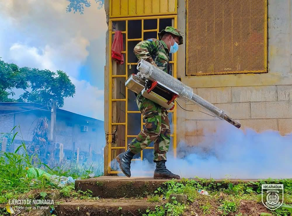 Ejército de Nicaragua apoya jornada de fumigación