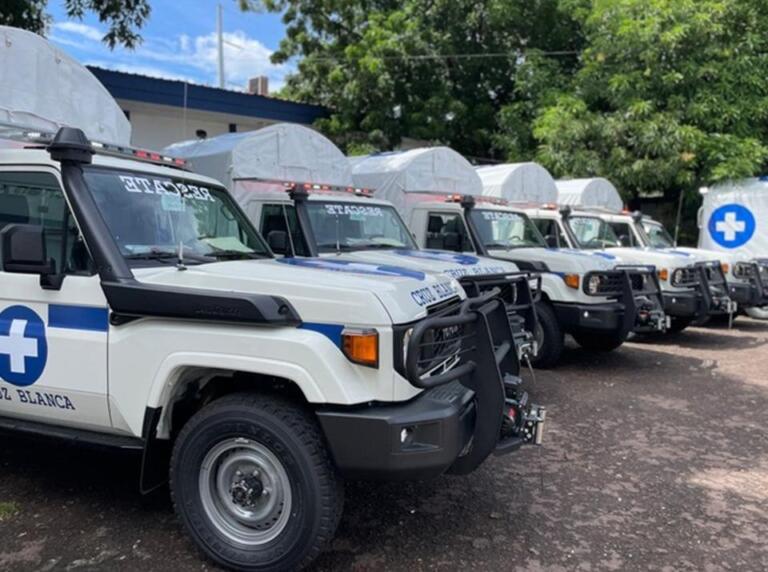 Gobierno de Nicaragua fortalece capacidad de respuesta de Cruz Blanca con 7 nuevas camionetas de rescate