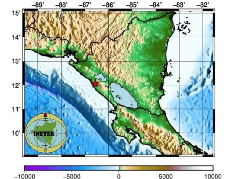Sismo de 4.9 sacude Managua esta mañana con epicentro al norte de El Tránsito