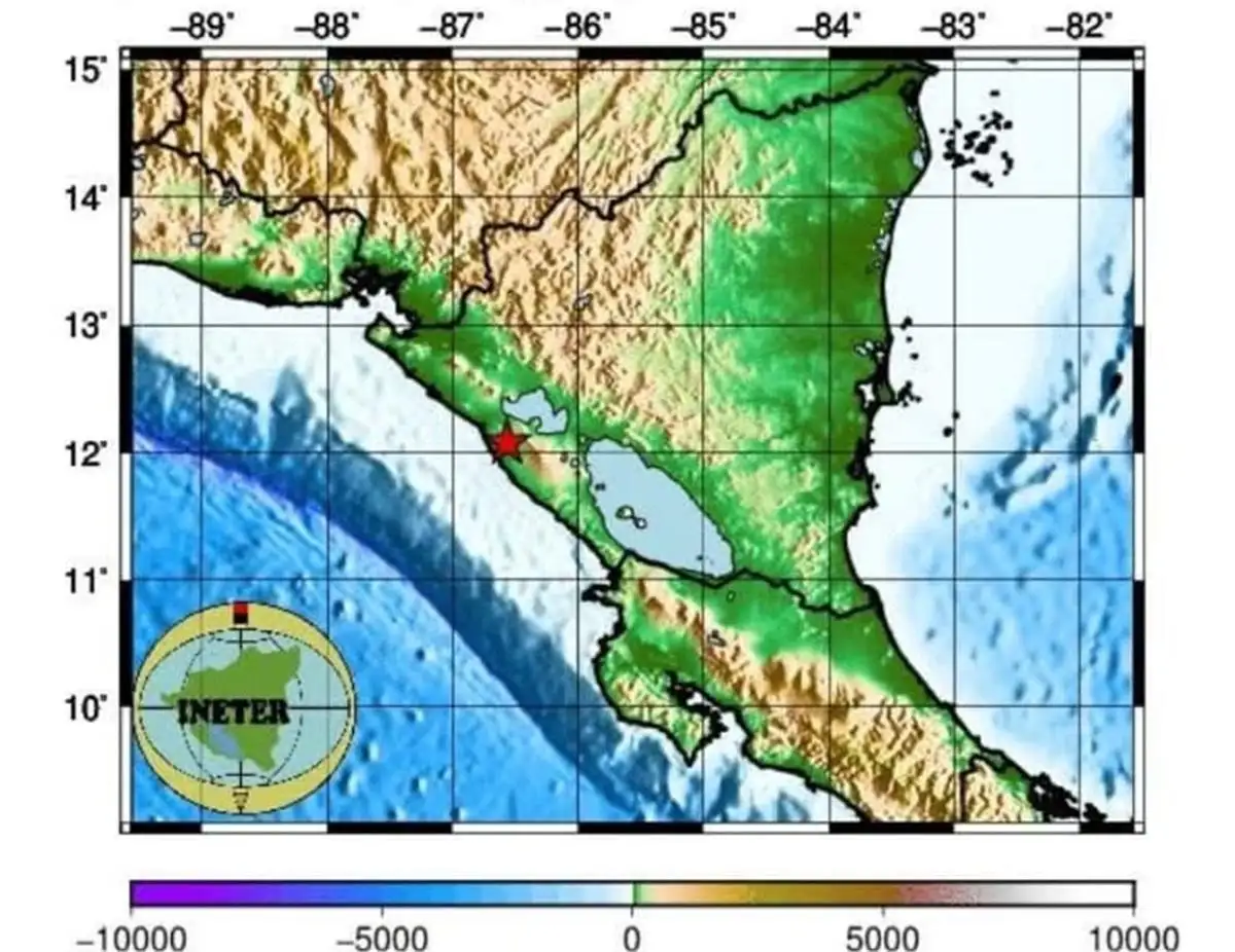 Nicaragua registra temblor de magnitud 4.9 que se sintió en varios barrios de la capital