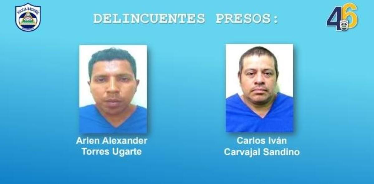 Detenidos: Arlen Alexander Torres Ugarte y Carlos Iván Carvajal Sandino