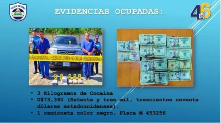 Policía Nacional incauta 3 kilos de cocaína y 73 mil dólares en El Crucero