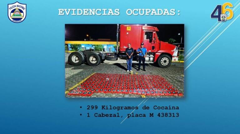 Policía Nacional incauta en Estelí 299 kilos de cocaína en furgón cargado de camarones