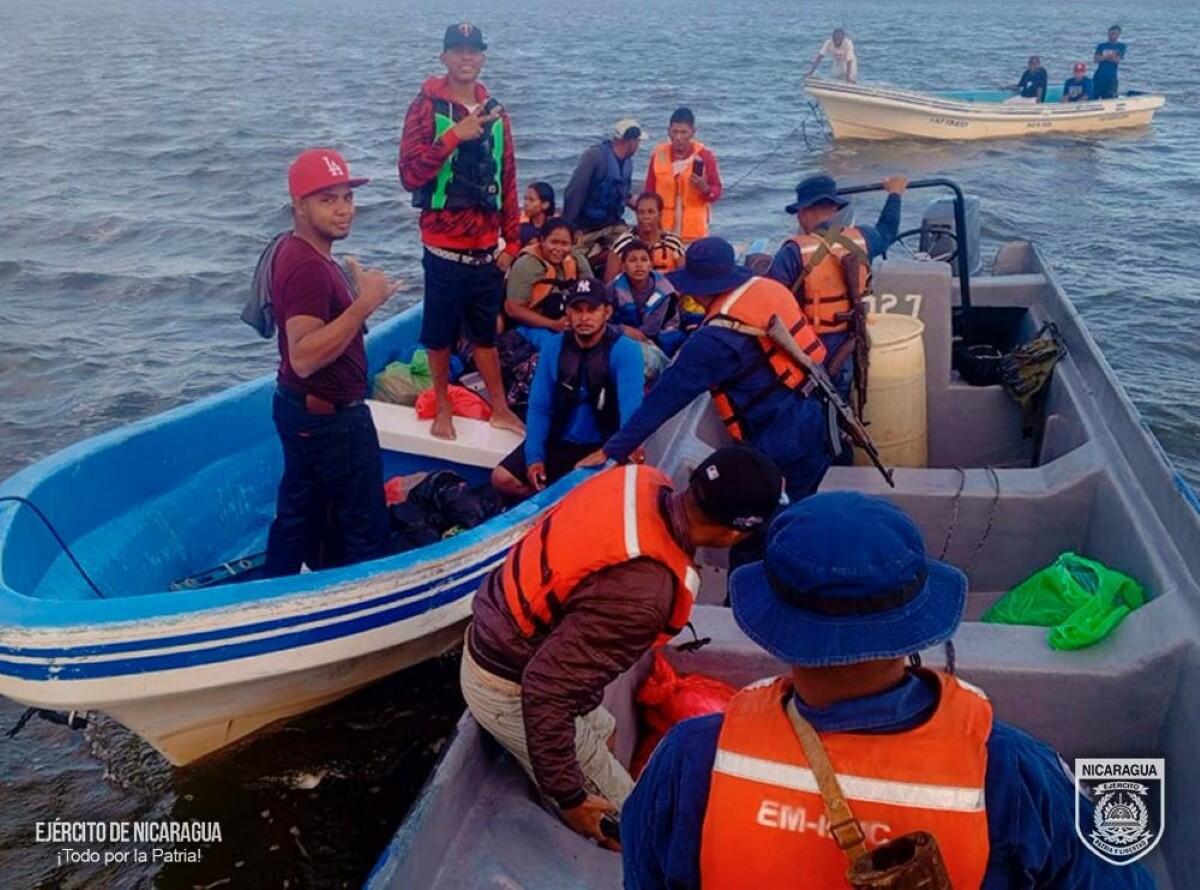 Rescate de once personas en el Caribe Norte de Nicaragua