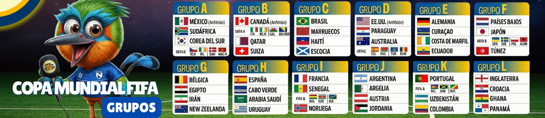 GRUPOS DEL MUNDIAL 2026 COLORES ORIGINALES