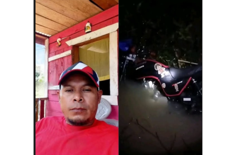 Hombre muere al perder el control de su moto y caer en un riachuelo en Puerto Cabezas