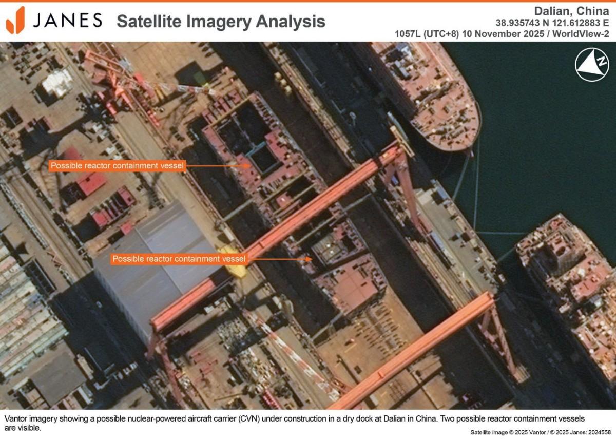 Satélites revelan cuarto portaviones chino en construcción