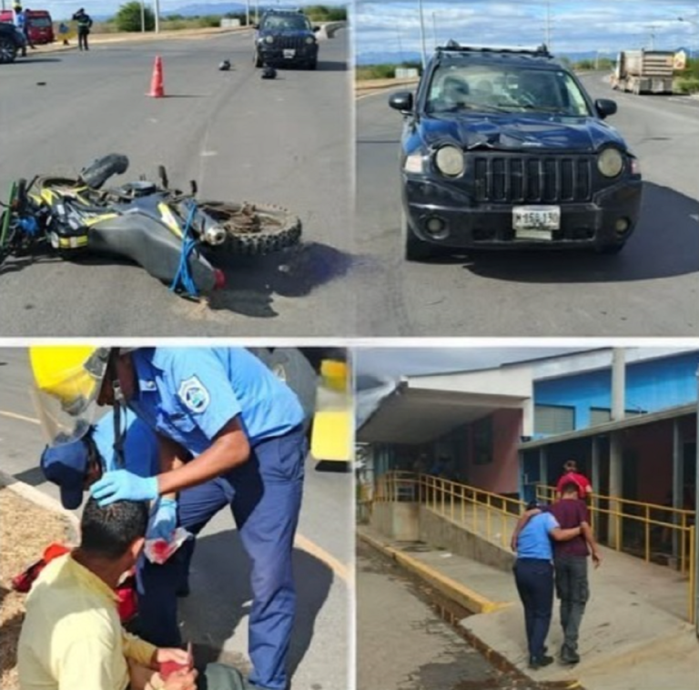 Dos personas resultan lesionadas al ser colisionadas en moto por camioneta en San Benito, Tipitapa