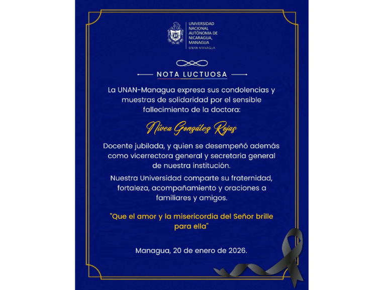 Doctora Nívea González, ex vicerrectora de la UNAN-Managua, pasa a otro plano de vida