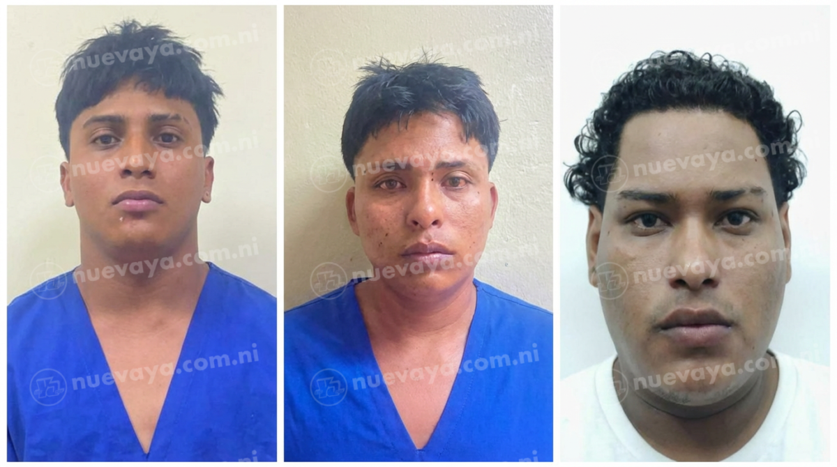 Los sospechosos Nahun Alexander Gutiérrez Betanco, Winial del Francisco de la Llana Rueda y Kenneth Javier Martínez Cáceres (prófugo)