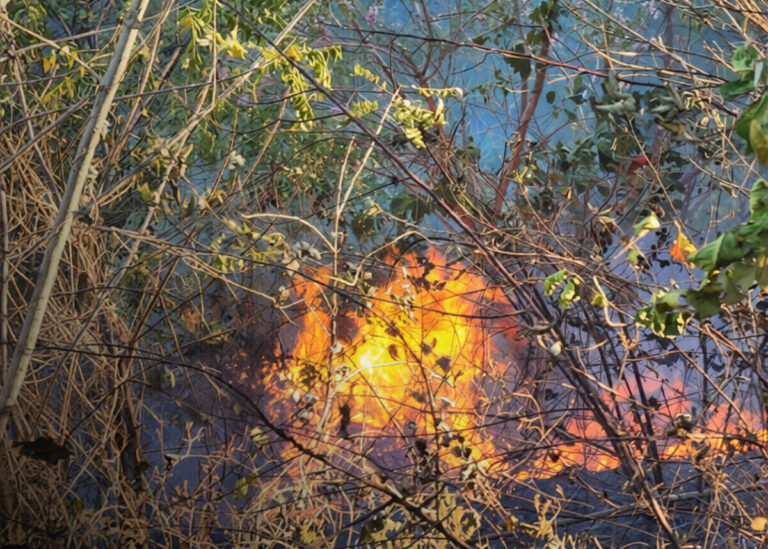 Bomberos Unidos atienden quema de maleza en el Cerro Motastepe