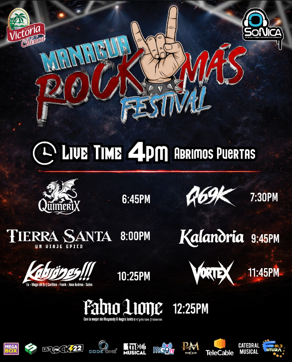 Managua se sacude con una noche de metal internacional y nacional el próximo 27 de marzo
