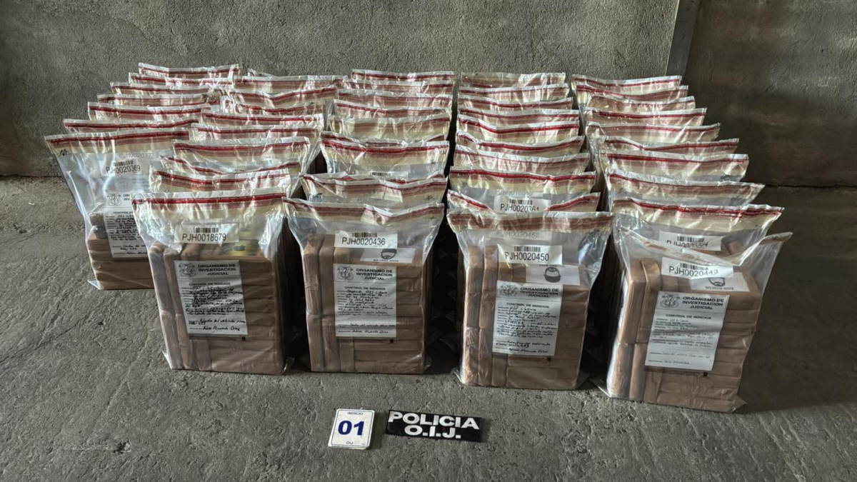 Incautación de cocaína en Costa Rica