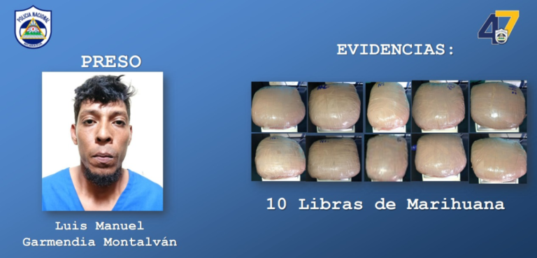 Policía Nacional incauta 10 libras de marihuana en Jinotega