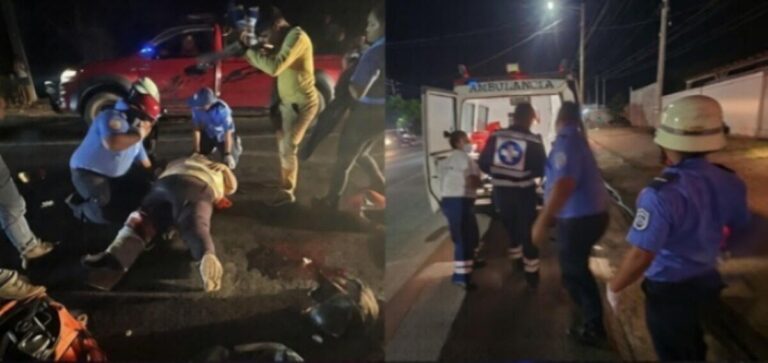 Tipitapa: pareja resulta con graves lesiones tras ser impactada por conductor que se dio a la fuga