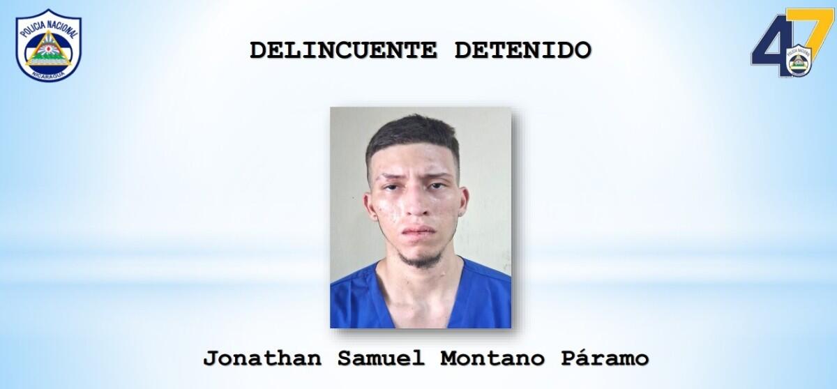 Capturado el delincuente Jonathan Samuel Montano Páramo