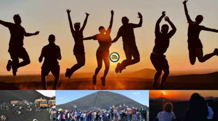 Más de 200 visitantes disfrutaron del mejor atardecer en el volcán Cerro Negro