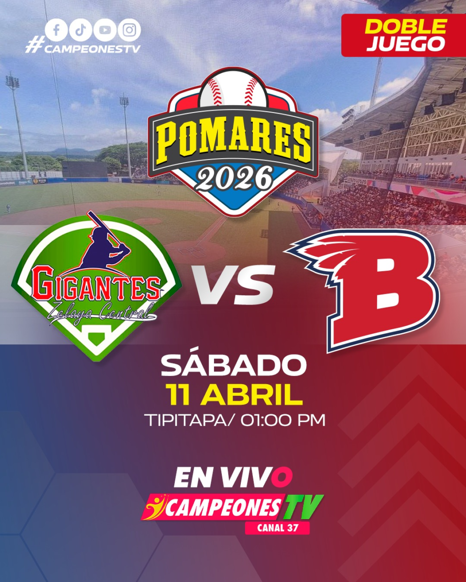 Promoción béisbol Pomares 2026: Gigantes vs. Bóer, doble juego.