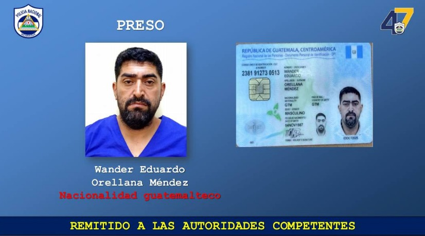 Detenido el guatemalteco Wander Eduardo Orellana Méndez