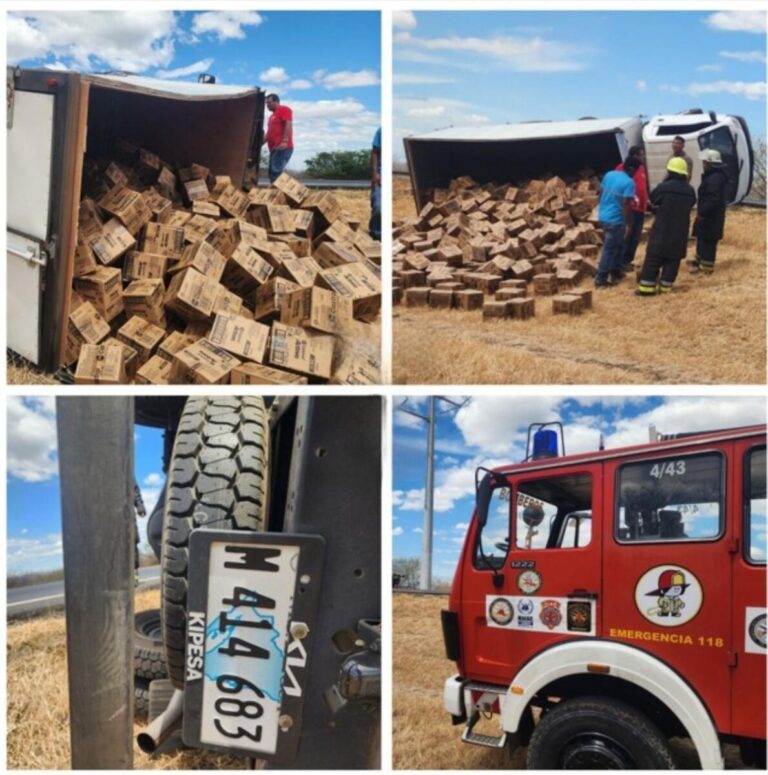 Tipitapa: vuelco de camión deja cuantiosos daños materiales pero sus ocupantes resultan ilesos