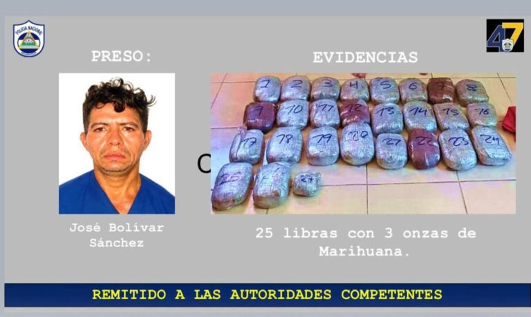 Sujeto es capturado con 25 libras de marihuana en su casa en Somotillo