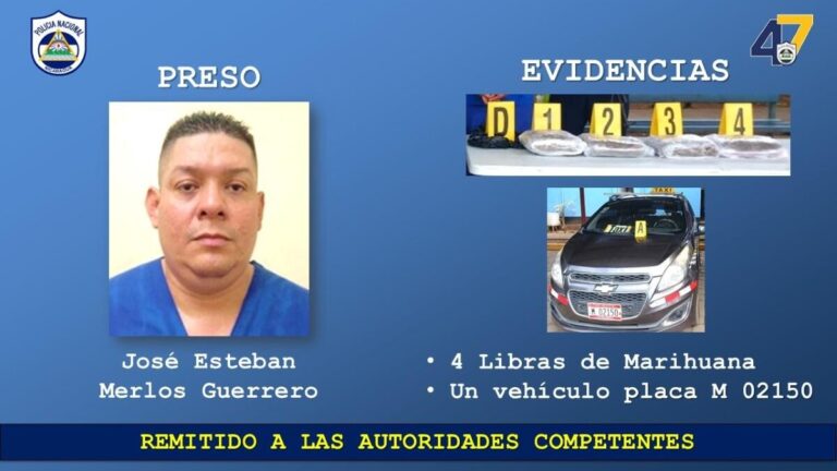 Capturan a taxista con 4 libras de marihuana en Las Colinas