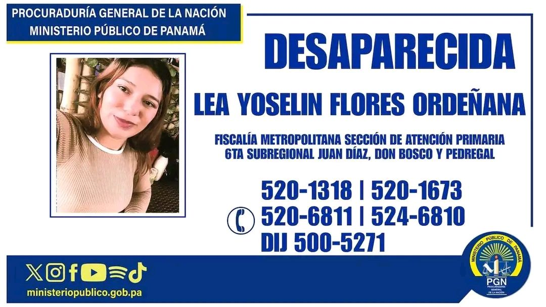 Anuncio de persona desaparecida en Panamá