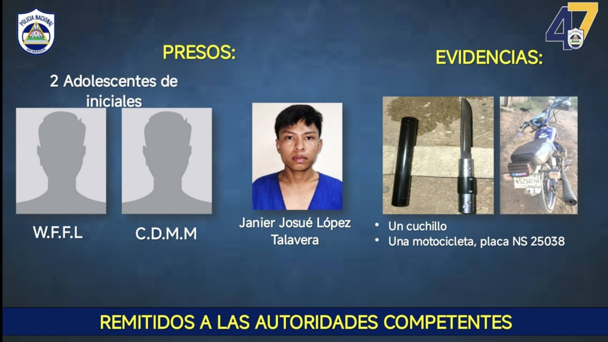 Ocotal: Caen 3 por homicidio de Aarón Dávila