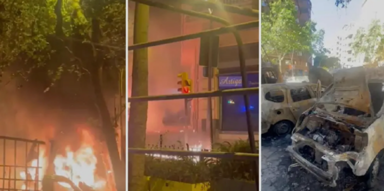 Oleada de incendios calcina quince vehículos en Barcelona