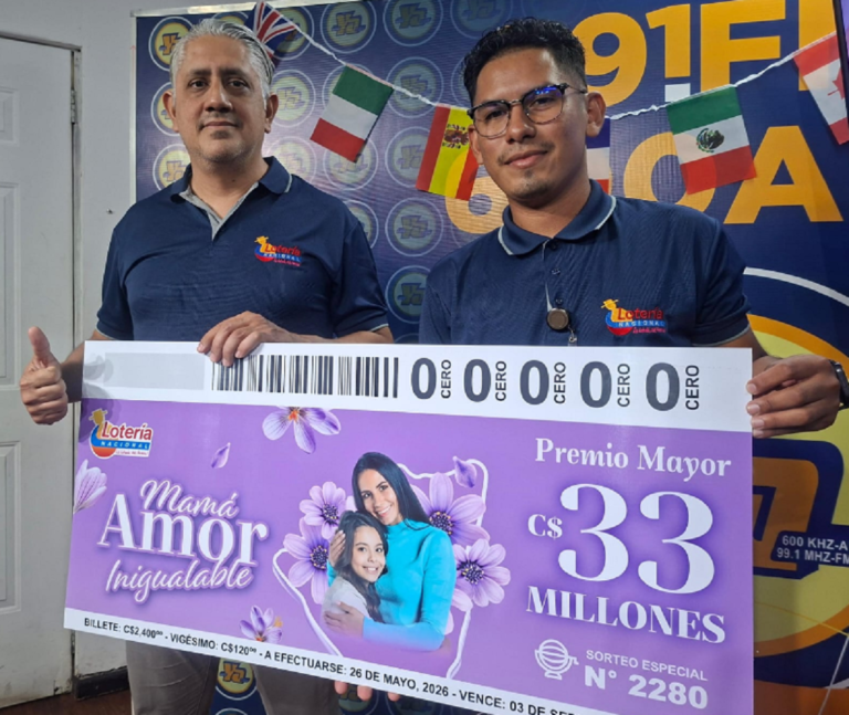 Lotería Nacional entregará más de 77 millones de córdobas en sorteo “Mamá, Amor Inigualable”