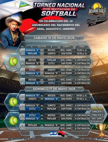 Estelí realizará torneo de Softbol en Celebración al 131 aniversario de Sandino