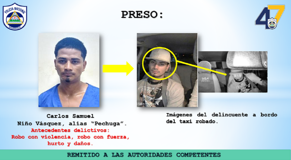 Arresto de sospechoso en Nicaragua
