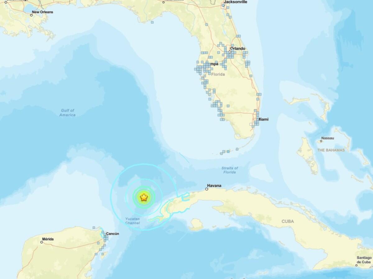 Cuba registra fuerte temblor en Canal de Yucatán